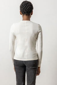 Lilla P Long Sleeve Rolled Edge Crewneck