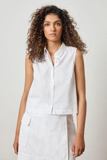 Lilla P Eyelet Collar Sleeveless Shirt