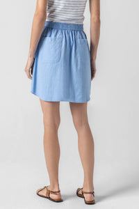 Lilla P Air Textured Cotton Round Hem Skirt