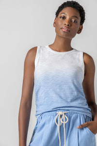 Lilla P Ombre Loose Knit Slub Back Seam Tank