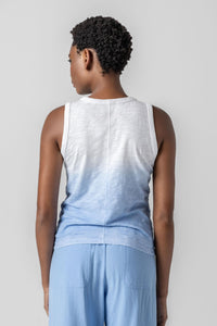 Lilla P Ombre Loose Knit Slub Back Seam Tank