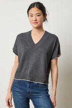 Load image into Gallery viewer, Lilla P Short Sleeve V Neck Pullover Sweater
