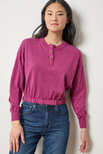 Load image into Gallery viewer, Lilla P Elastic Waist Henley Sweater
