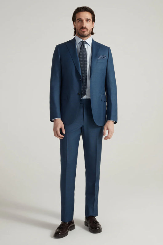 Samuelsohn Navy Super 130s Milano Sharkskin Suit
