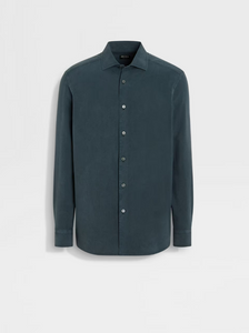 Zegna Pure Silk Long Sleeve Shirt