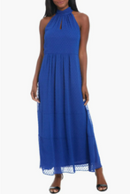 Load image into Gallery viewer, Maggy London Swiss Dot Keyhole Halter Dress
