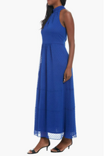 Load image into Gallery viewer, Maggy London Swiss Dot Keyhole Halter Dress
