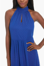 Load image into Gallery viewer, Maggy London Swiss Dot Keyhole Halter Dress
