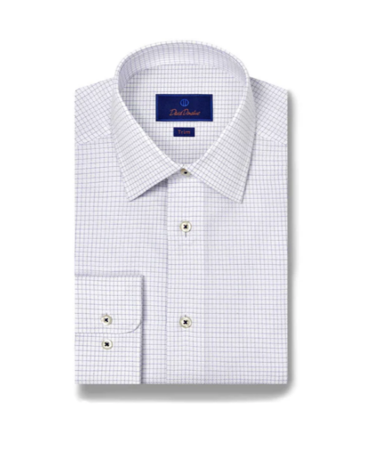 David Donahue Graph Check Dress Shirt