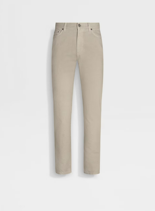 Zegna Marble Effect Pure Cotton 5 Pockets Pants