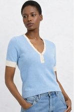 Load image into Gallery viewer, White + Warren Boucle Short Sleeve Henley

