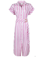 Load image into Gallery viewer, Finley Stripe Smithy Sash Waist Shirt Dress
