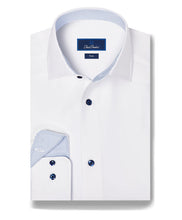 Load image into Gallery viewer, David Donahue Contrast Herringbone Solid Dress Shirt
