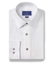 Load image into Gallery viewer, David Donahue Fine Herringbone Dress Shirt
