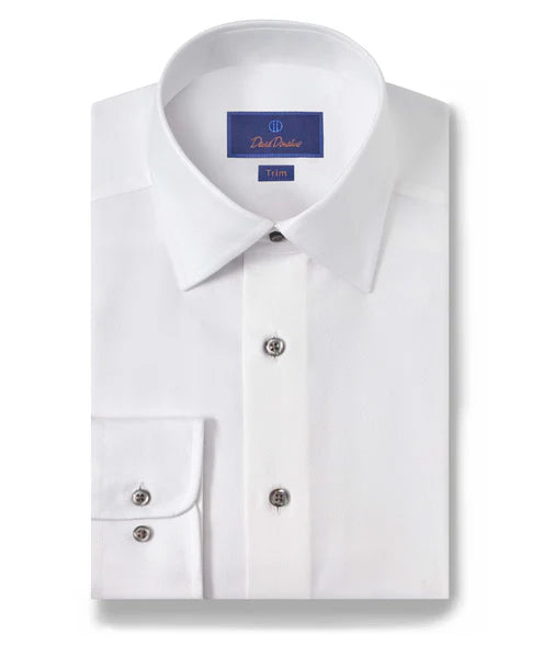 David Donahue Fine Herringbone Dress Shirt