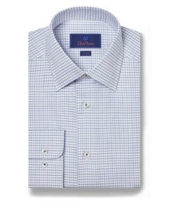 David Donahue Mini Check Dress Shirt