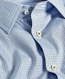David Donahue Mini Check Dress Shirt