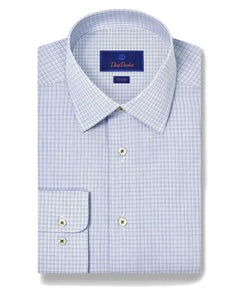David Donahue Mini Check Dress Shirt