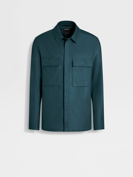 Zegna Oasi Lino Long Sleeve Overshirt