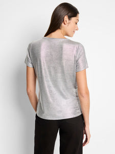 Nic + Zoe Shine Drape Tee