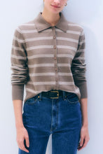 Load image into Gallery viewer, White &amp; Warren Cashmere Stripe Cardigan
