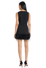 Load image into Gallery viewer, Donna Morgan Solid Sheath With Feathered Hem
