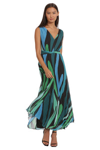 Donna Morgan Abstract Print Maxi Dress