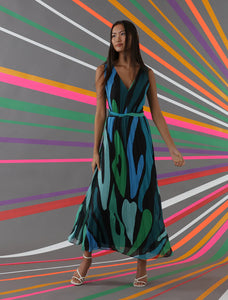 Donna Morgan Abstract Print Maxi Dress