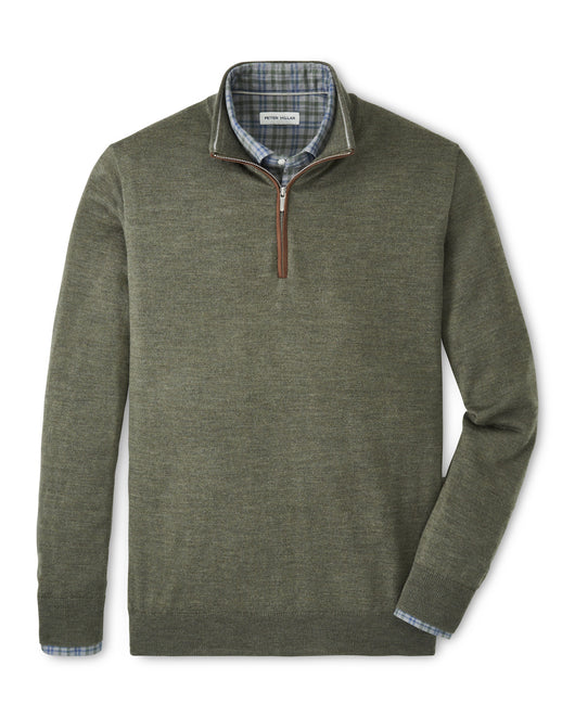 Peter Millar Autumn Crest Suede Trim Quarter-Zip