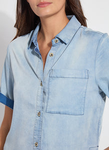 Lysse Bianca St Chambray Short Sleeve Top