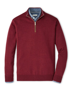 Peter Millar Autumn Crest Suede Trim Quarter-Zip