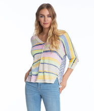 Load image into Gallery viewer, Elliott Lauren Brightside Stripe V Neck Sweater
