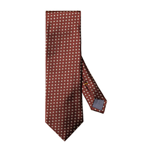Eton Burgundy Geometric Silk Tie