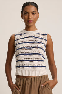 Velvet Calista Crochet Stitch Stripe Tank