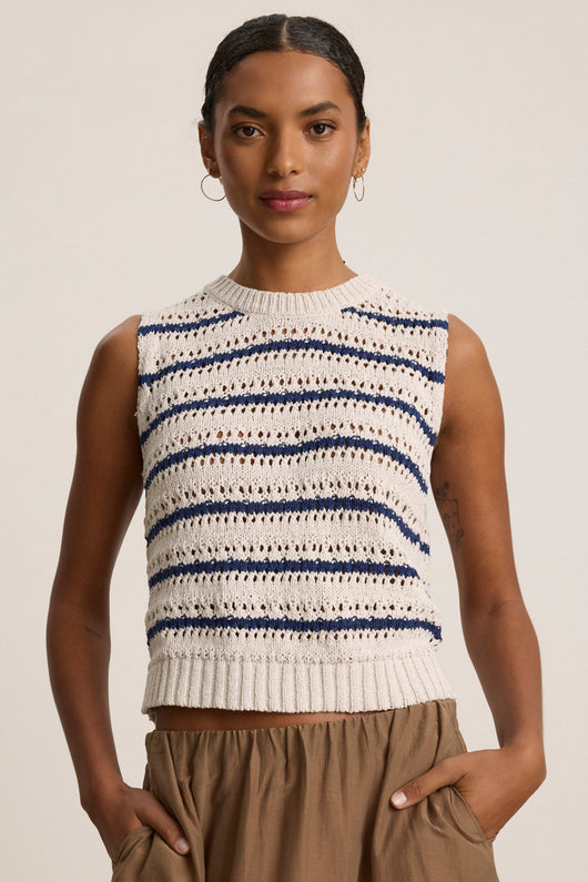 Velvet Calista Crochet Stitch Stripe Tank