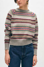 Load image into Gallery viewer, White + Warren Stripe Multi Check Sweatshirt
