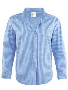 Finley Chambray Stripe Henri Top