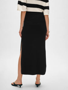 White + Warren Slub Side Slit Skirt