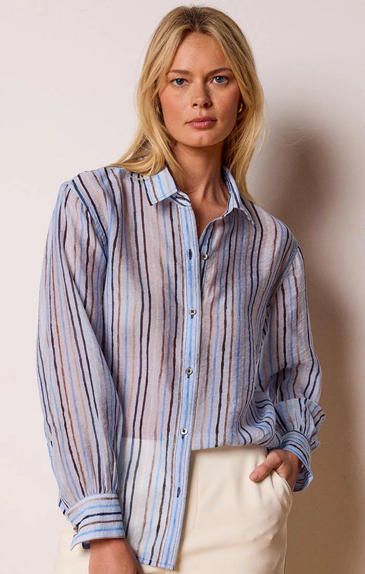 Nic + Zoe Drifty Painted Stripe Shirt