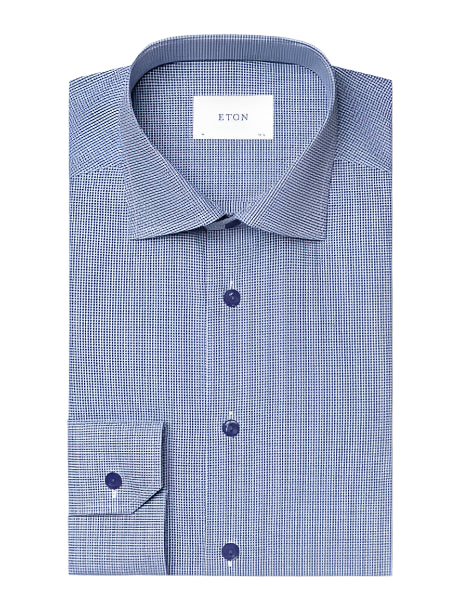 Eton Tonal Button Check Twill Shirt