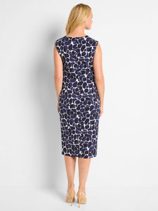 Nic + Zoe Geo Pebble Side Ruche Dress