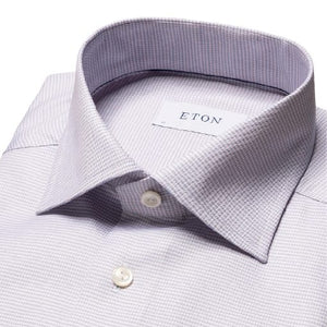Eton Houndstooth Cotton Tencel Dress Shirt
