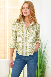 Finley Tile Print Crop Andie Shirt