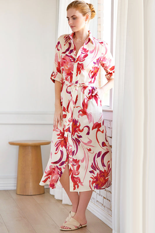 finley alex shirt dress Finley Long Alex Branching Out Shirtdress Natural/Navy / XS