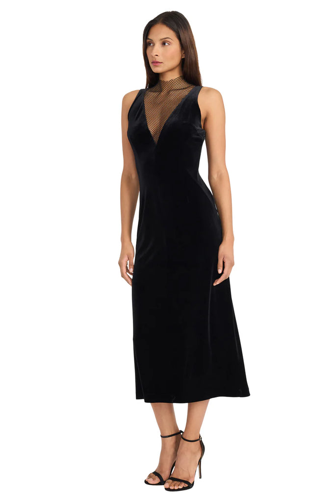 Donna Morgan Women's Mock Neck Midi Dress - Black - Size 10 Donna Morgan Women's Mock Neck Midi Dress - Black - Size 10