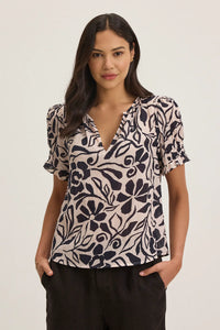 Velvet Leslie Printed Cotton Viscose Top