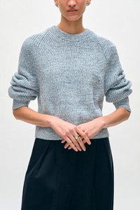 White + Warren Organic Cotton Ribbed Raglan Crewneck Sweater