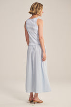Load image into Gallery viewer, Velvet Stripe Rib and Poplin Mixed Media Romina Dress
