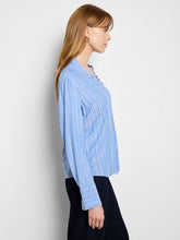 Load image into Gallery viewer, Nic + Zoe Striped Ruffled Around Top
