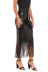 Muse Chelsea Sequin Fringe Skirt